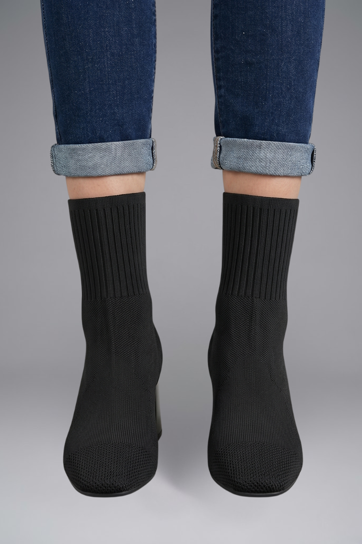 Bridget | Women's Ankle Boots with Ribbed Stretch Collar for Fall