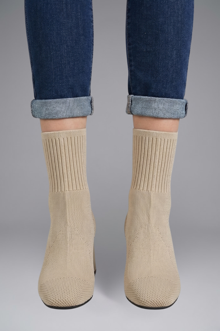 Bridget | Women's Ankle Boots with Ribbed Stretch Collar for Fall