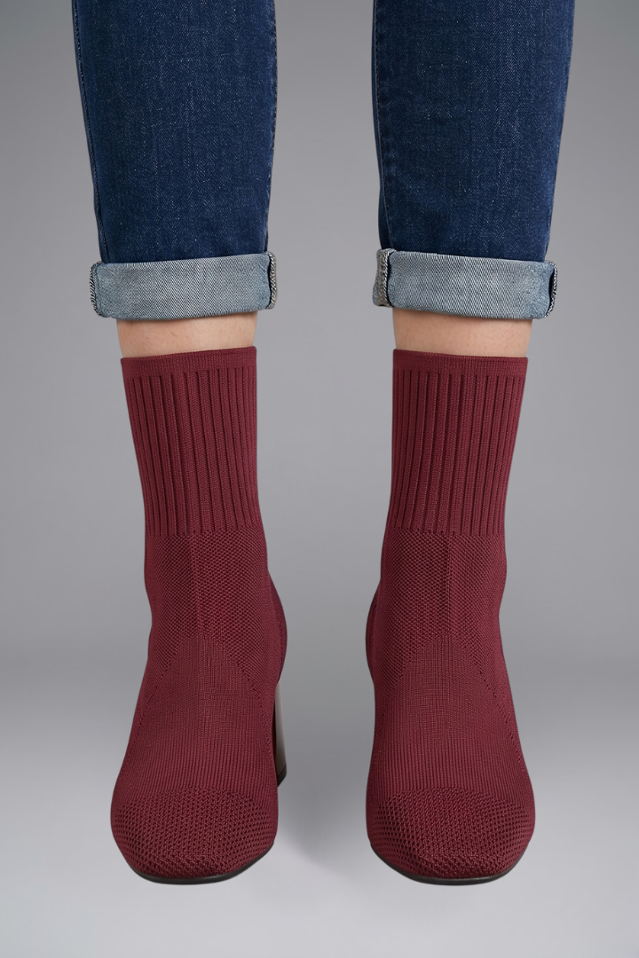 Bridget | Women's Ankle Boots with Ribbed Stretch Collar for Fall