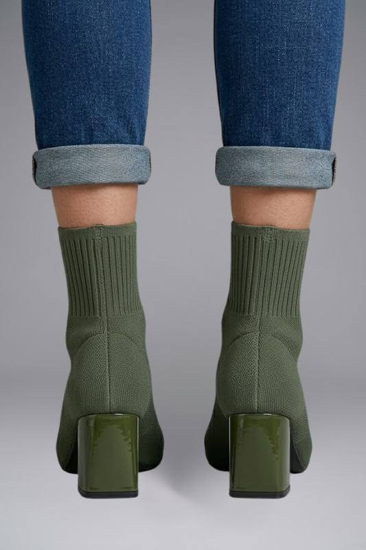 Bridget | Women's Ankle Boots with Ribbed Stretch Collar for Fall