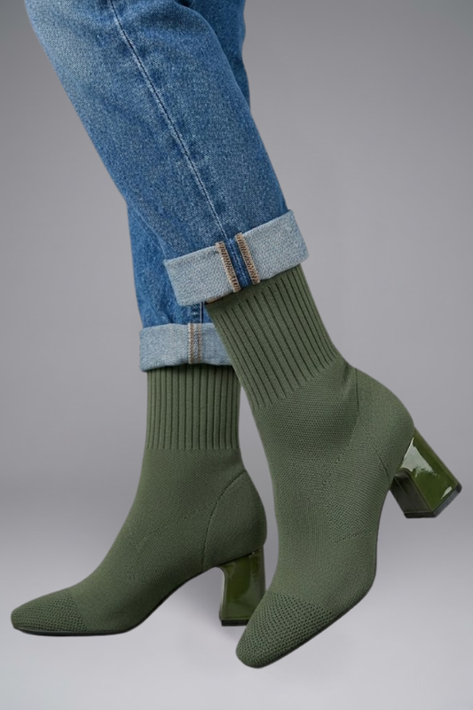 Bridget | Women's Ankle Boots with Ribbed Stretch Collar for Fall