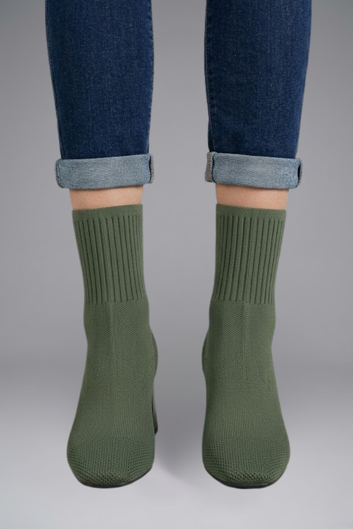 Bridget | Women's Ankle Boots with Ribbed Stretch Collar for Fall