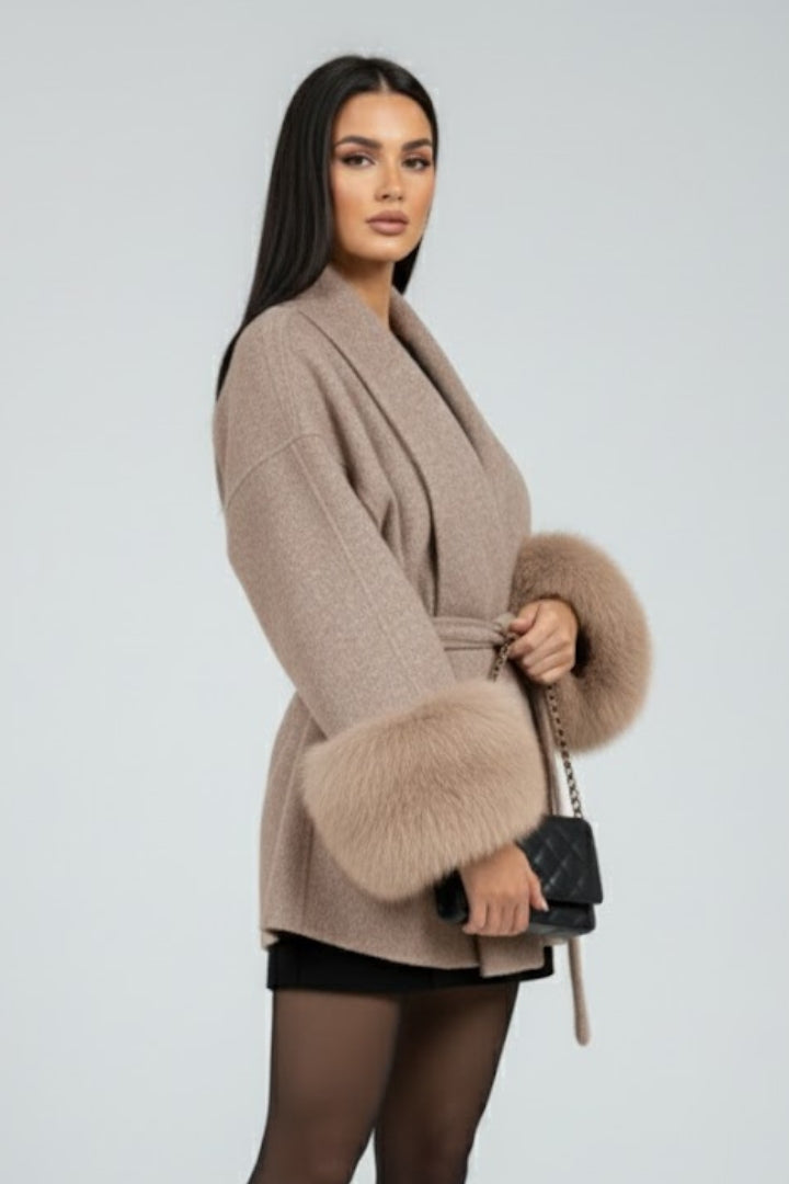 Ephrata | Women’s Belted Full Length Coat with Waist Tie