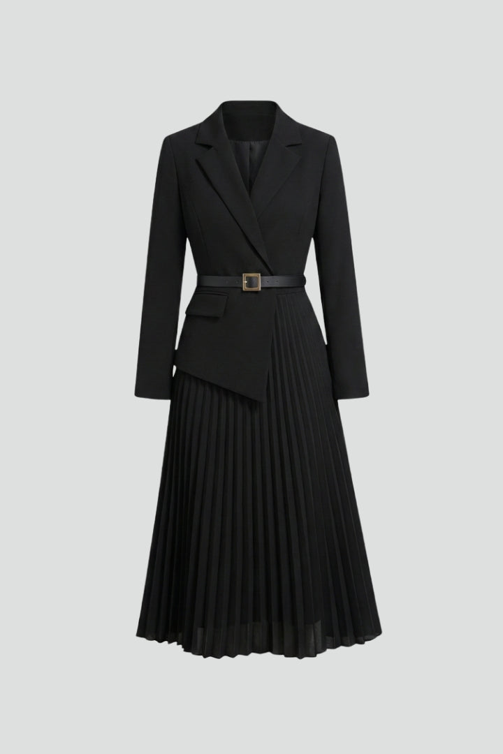 Blazerkleid für Damen mit Gürtel – Tailliertes Wickel-Jackenkleid für Büro & Events