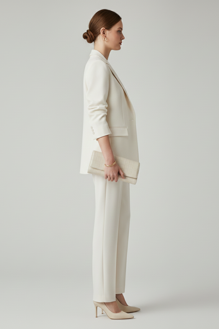 Anzug-Set für Damen – Figurbetontes Blazer & gerade Hose für Business