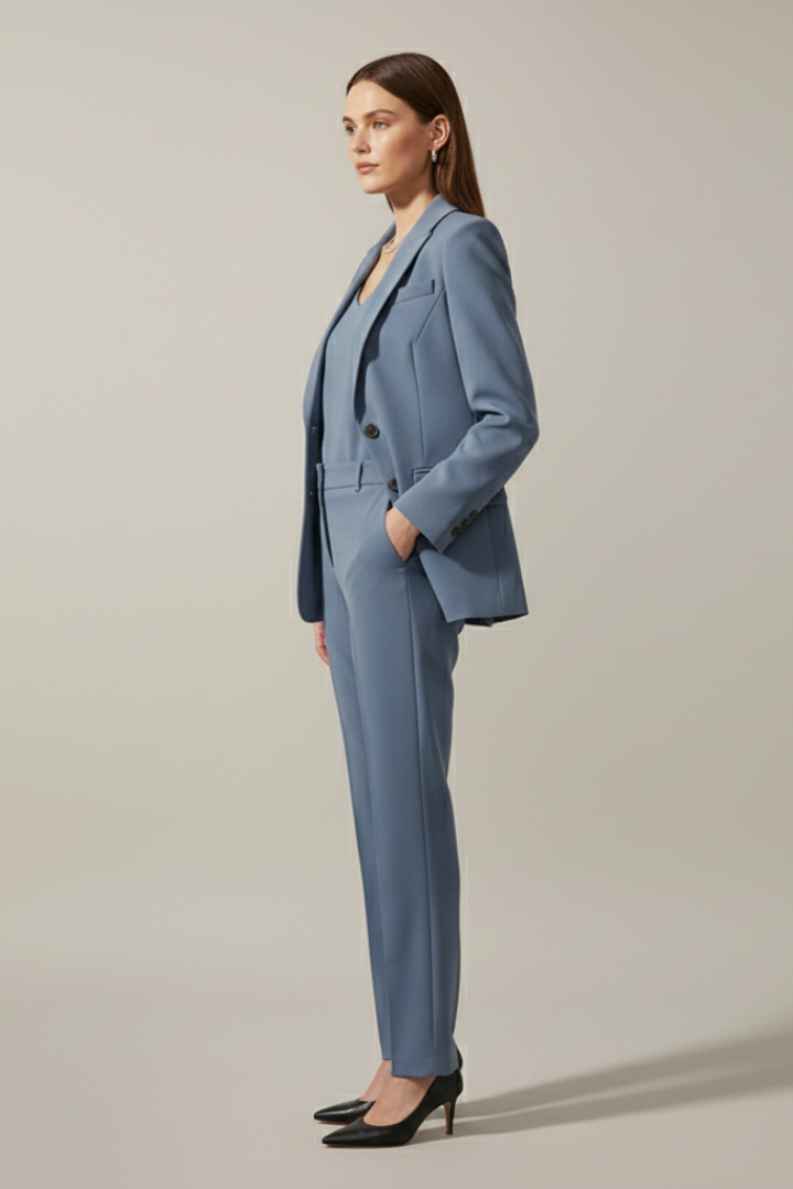 Doriana | Women’s Blazer and Trousers Set with Notched Lapel and Straight Legs