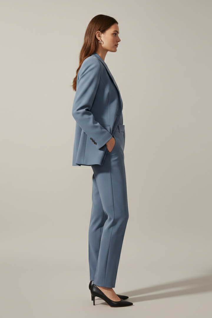 Doriana | Women’s Blazer and Trousers Set with Notched Lapel and Straight Legs
