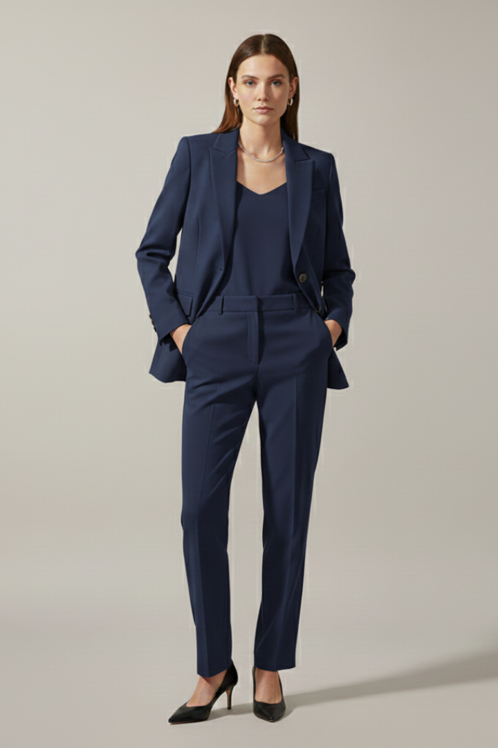 Doriana | Women’s Blazer and Trousers Set with Notched Lapel and Straight Legs
