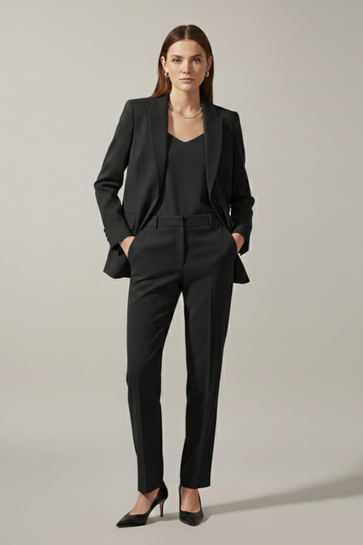 Doriana | Women’s Blazer and Trousers Set with Notched Lapel and Straight Legs