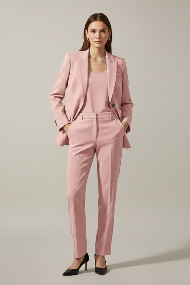 Doriana | Women’s Blazer and Trousers Set with Notched Lapel and Straight Legs