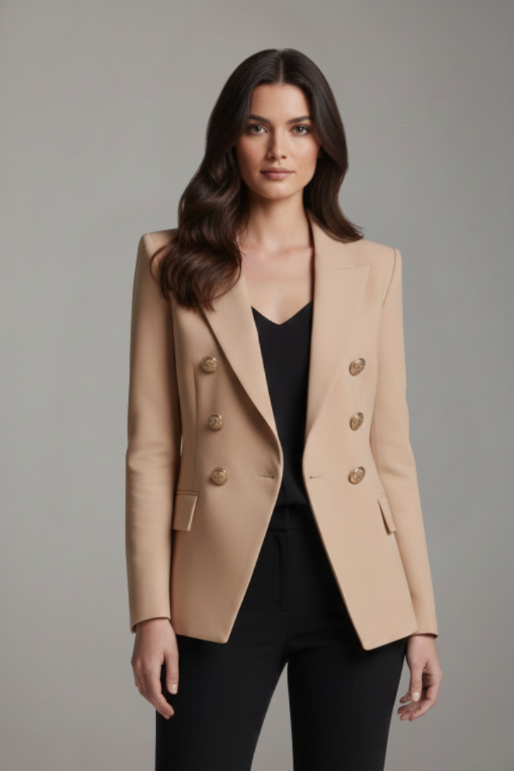 Rebecca | Double-Breasted Blazer with Gold-Tone Buttons for Women - Lavinem