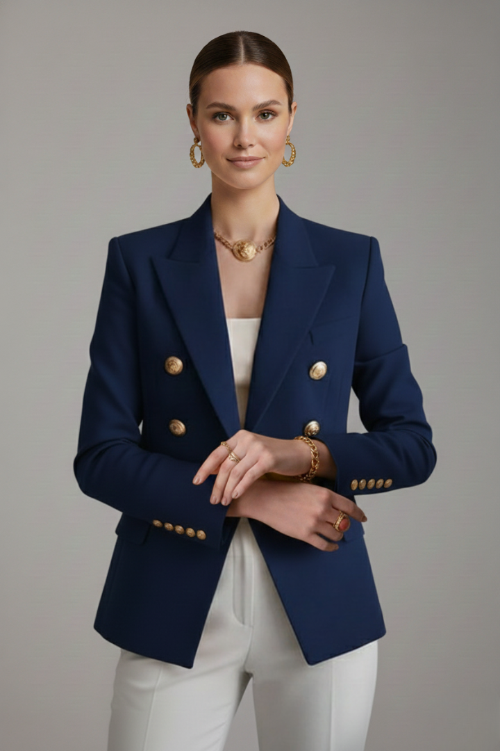 Rebecca | Double-Breasted Blazer with Gold-Tone Buttons for Women - Lavinem