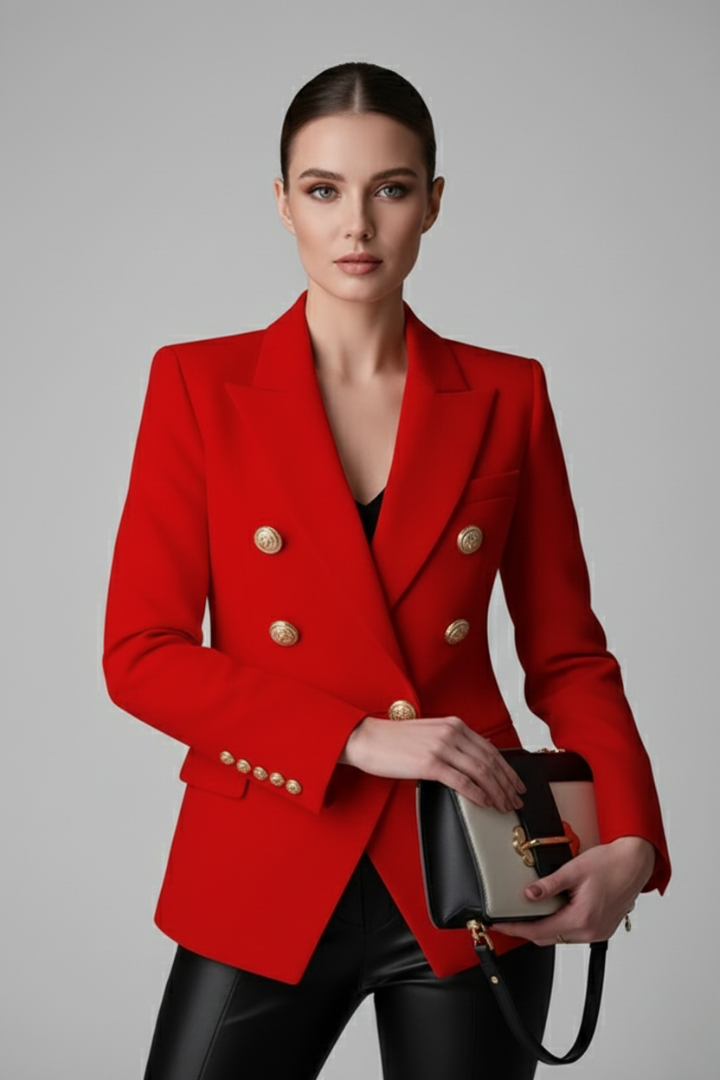 Rebecca | Double-Breasted Blazer with Gold-Tone Buttons for Women - Lavinem