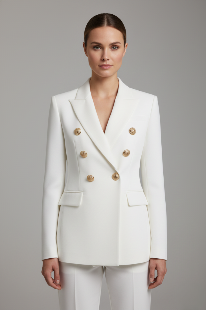 Rebecca | Double-Breasted Blazer with Gold-Tone Buttons for Women - Lavinem