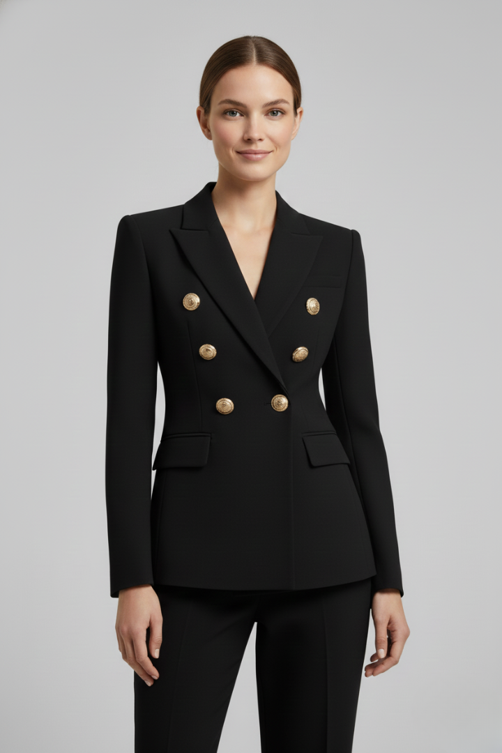 Rebecca | Double-Breasted Blazer with Gold-Tone Buttons for Women - Lavinem