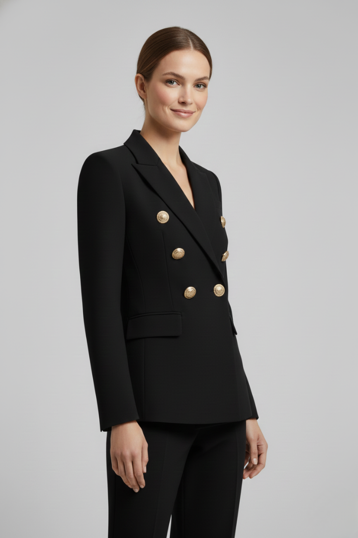 Rebecca | Double-Breasted Blazer with Gold-Tone Buttons for Women - Lavinem