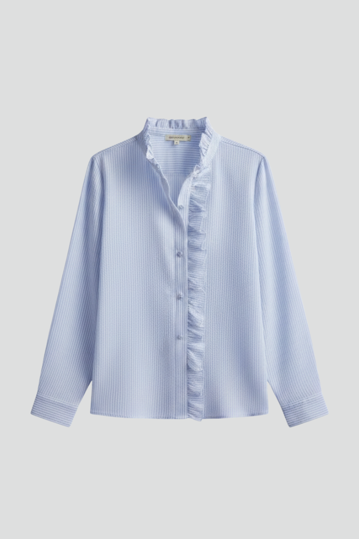 Caelia | Women’s Blouse with Button Fastening and Ruffle Trim