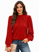 Severine | Women's Blouse with High Neck and Puff Sleeves