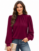 Severine | Women's Blouse with High Neck and Puff Sleeves