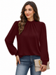 Severine | Women's Blouse with High Neck and Puff Sleeves