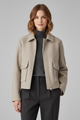 Marianne | Women's Zip-Front Bomber Jacket for Everyday Wear in Light Taupe