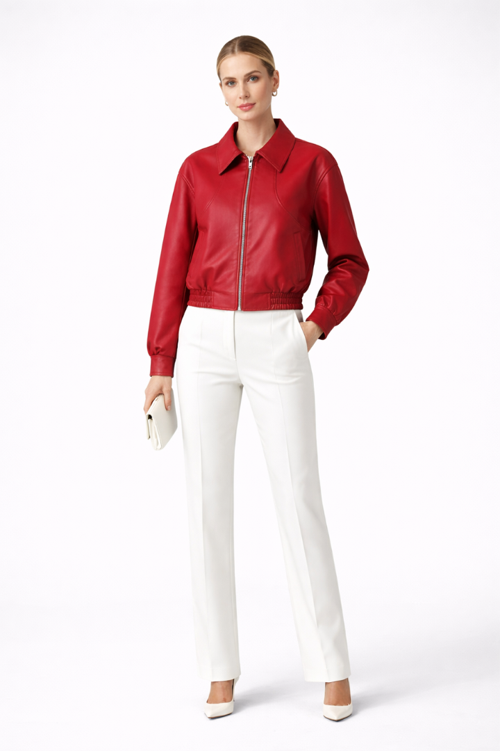 Dilys | Women’s Bomber Jacket with Zip Closure and Elasticated Hem