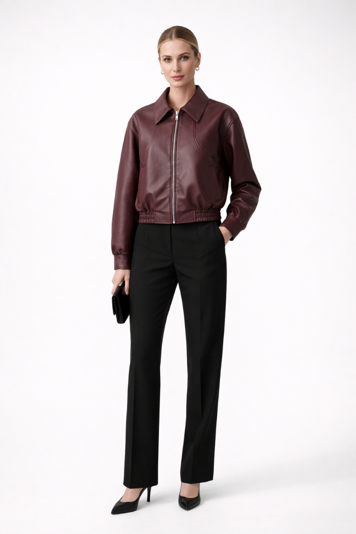 Dilys | Women’s Bomber Jacket with Zip Closure and Elasticated Hem