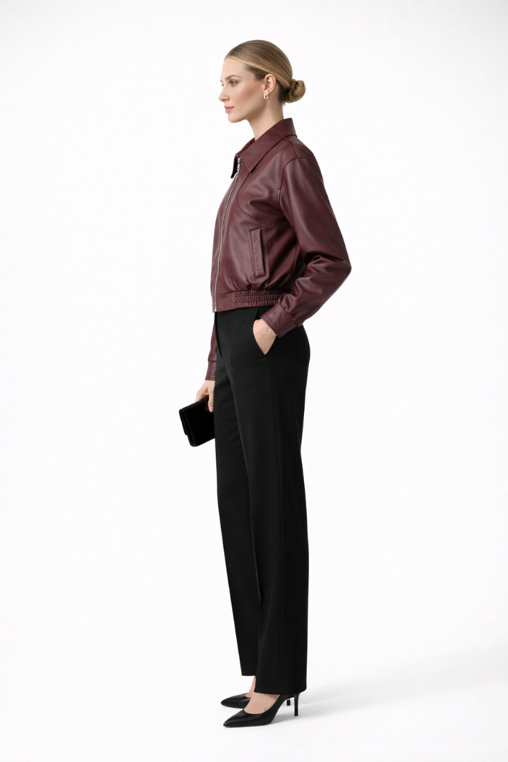 Dilys | Women’s Bomber Jacket with Zip Closure and Elasticated Hem