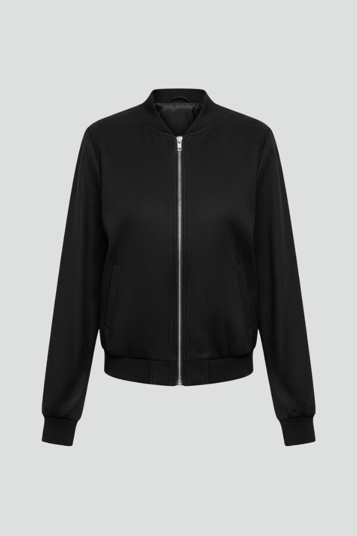 Diantha | Women’s Bomber Jacket with Zip Closure and Ribbed Edges