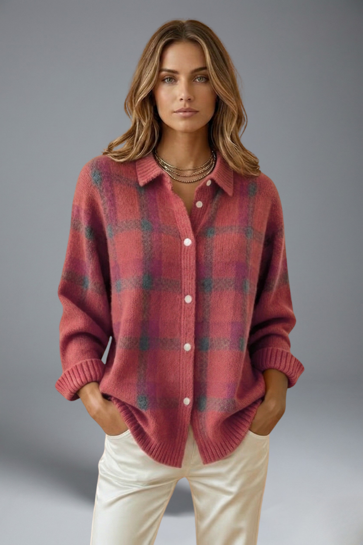 Norah | Women's Button-Front Oversized Cardigan for Fall and Winter in Pink