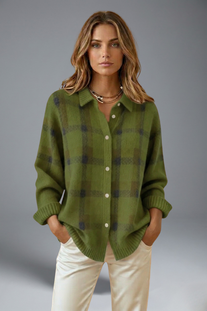 Norah | Women's Button-Front Oversized Cardigan for Fall and Winter in Green