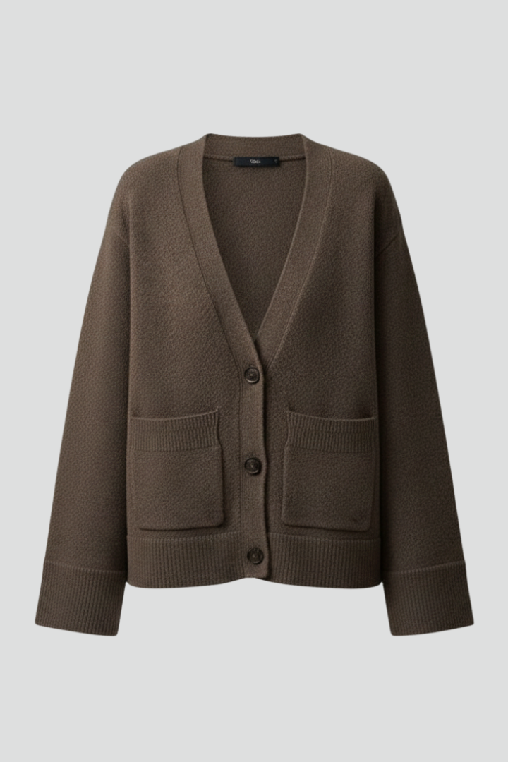 Desiree | Women’s Cardigan with V-Neckline and Patch Pockets