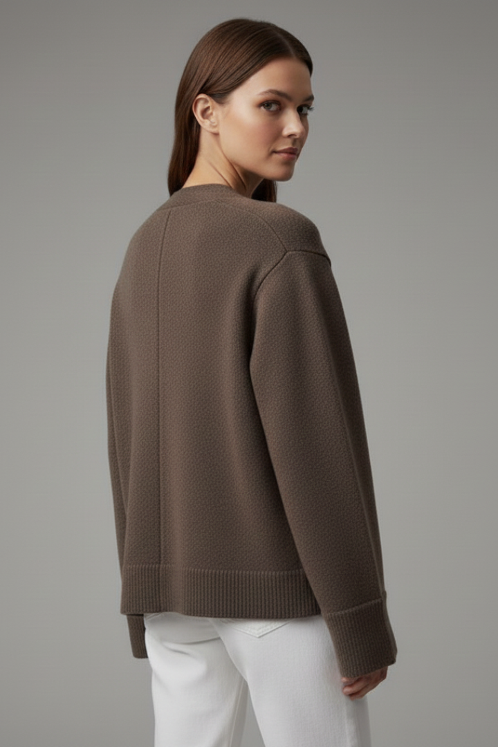 Desiree | Women’s Cardigan with V-Neckline and Patch Pockets