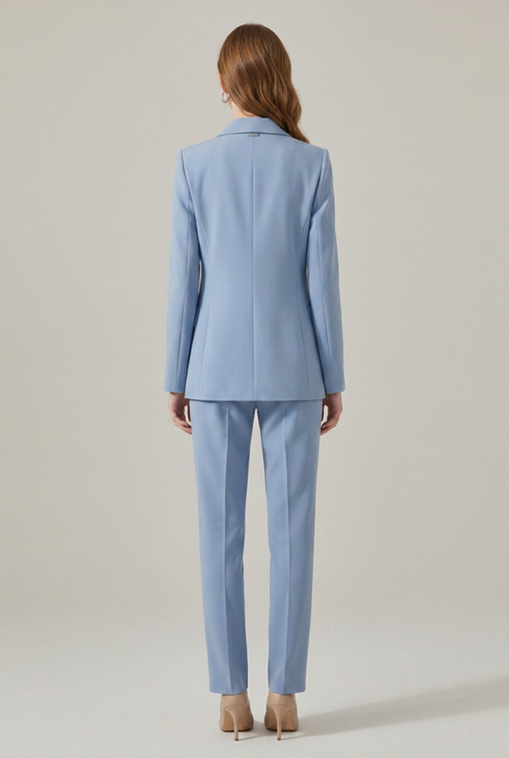 Doretta | Women’s Double-Breasted Blazer Set with Notched Lapel and Straight-Leg Trousers