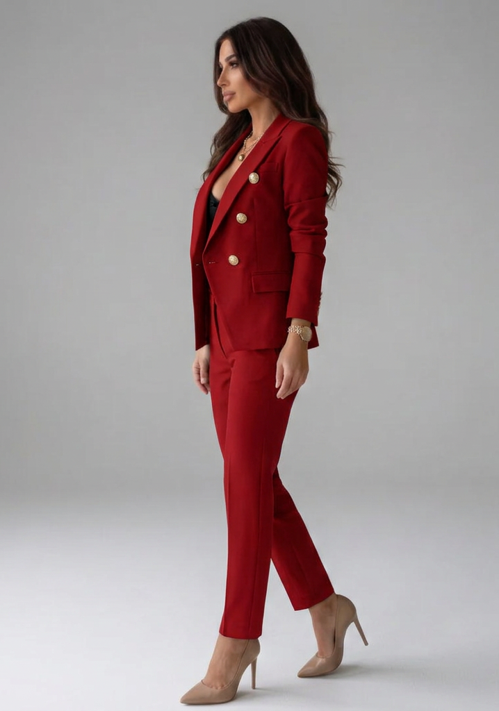 Apolline | Women's Double-Breasted Blazer Set with Buttons for Office Wear