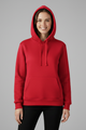 Persephone | Women's Ribbed Hooded Sweatshirt for Everyday Wear in Red