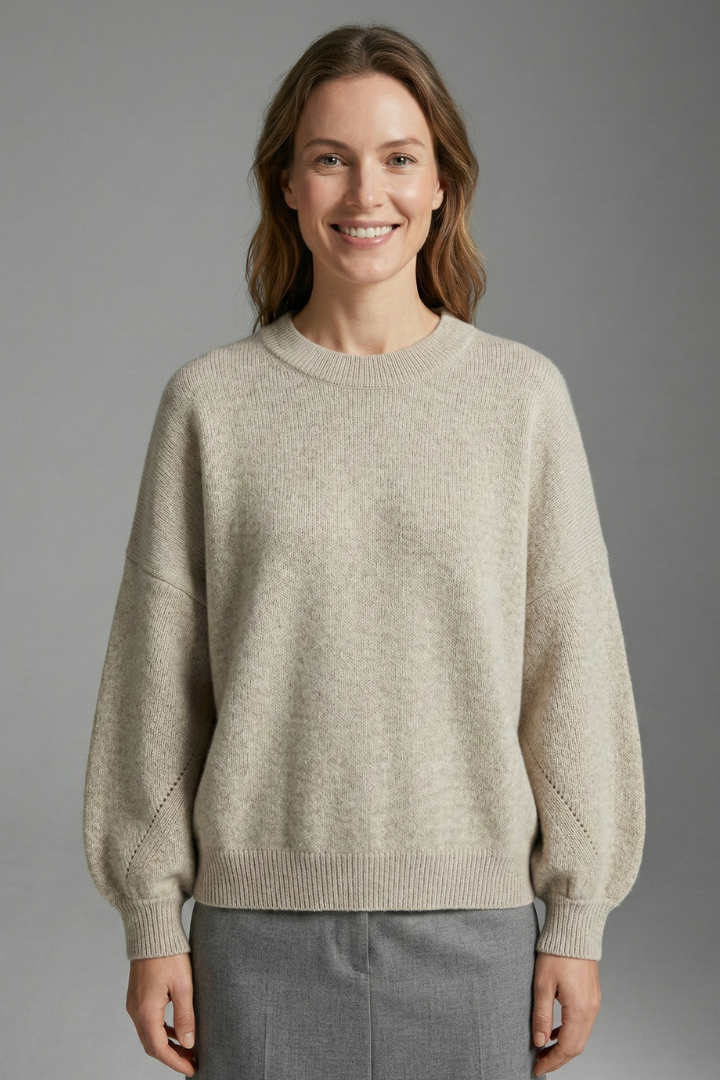 Eldora | Women’s Jumper with Round Neck and Ribbed Cuffs