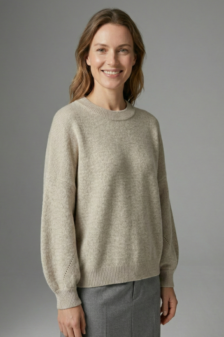Eldora | Women’s Jumper with Round Neck and Ribbed Cuffs