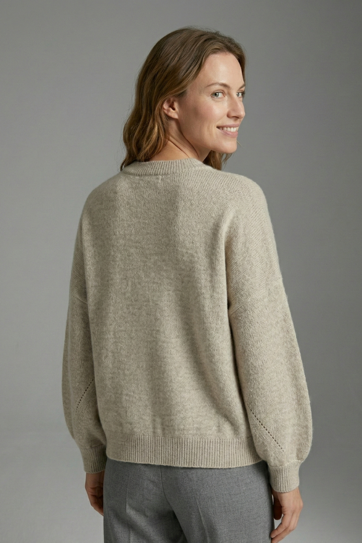 Eldora | Women’s Jumper with Round Neck and Ribbed Cuffs