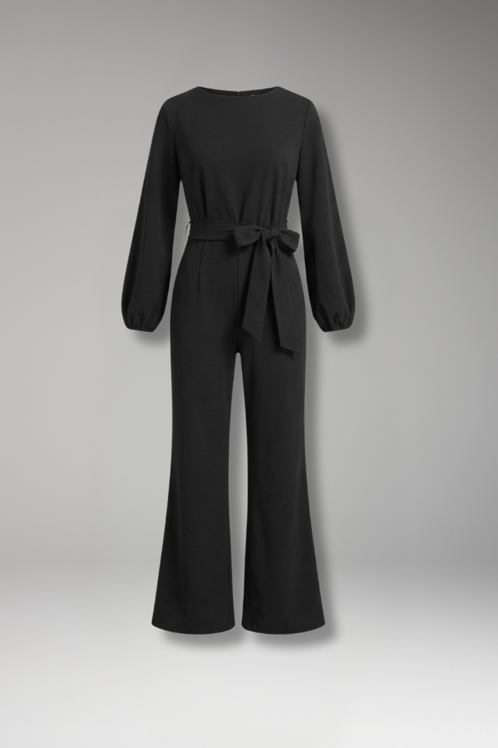 Damejumpsuit med Lange ærmer og Tie Talje