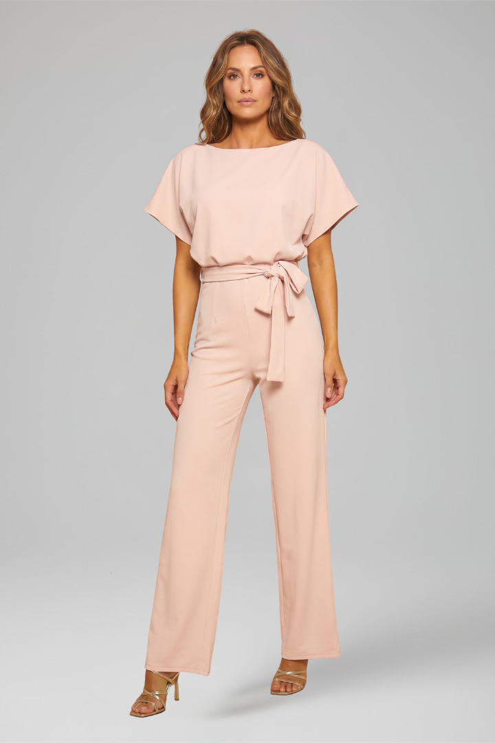 Damejumpsuit med Rund halsudskæring og Bred Ben