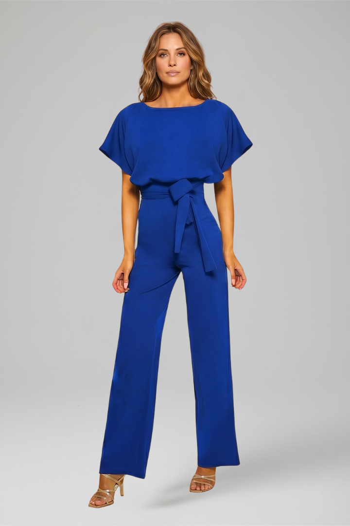 Damejumpsuit med Rund halsudskæring og Bred Ben