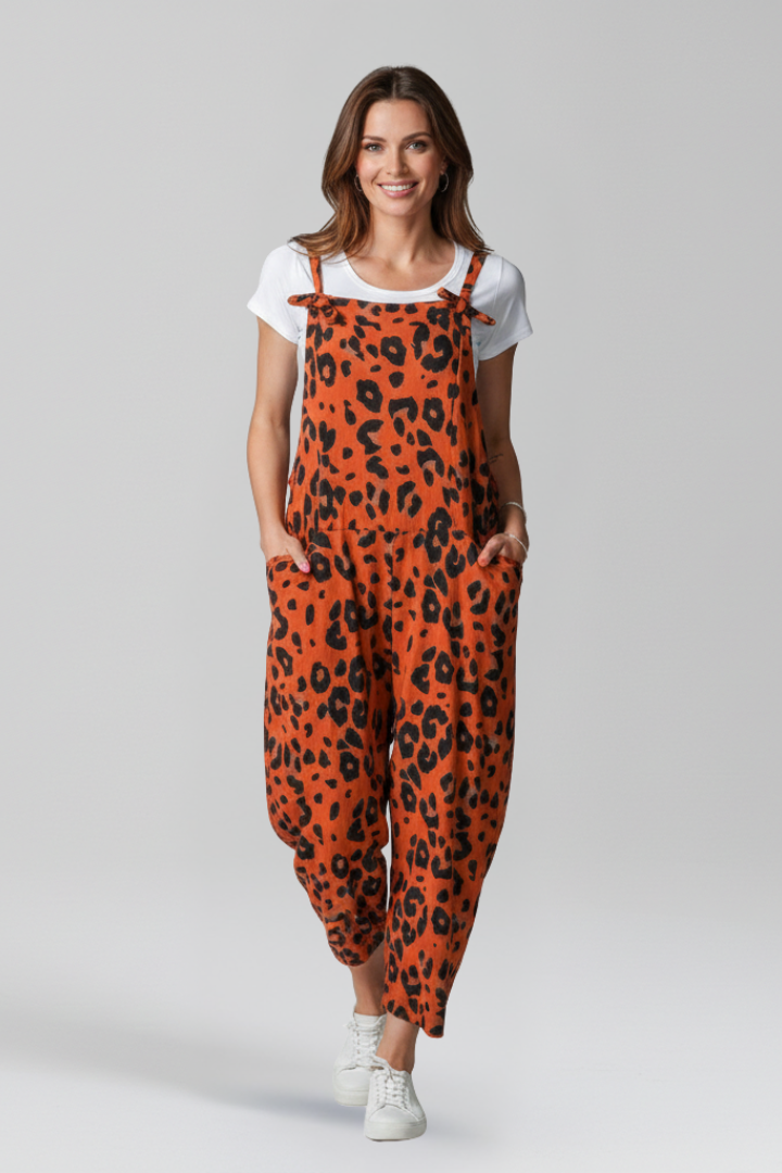 Damejumpsuit med Scoop Udskæring og Med print Overflade