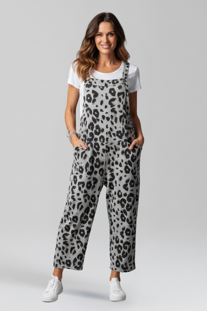 Damejumpsuit med Scoop Udskæring og Med print Overflade