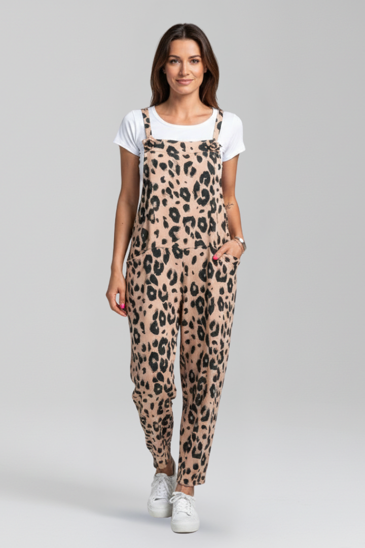 Damejumpsuit med Scoop Udskæring og Med print Overflade