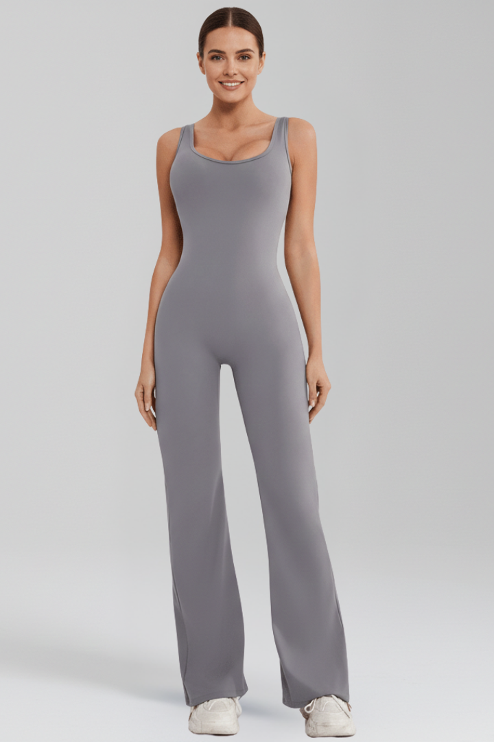 Damejumpsuit med Ærmeløs Remme og Bred Ben