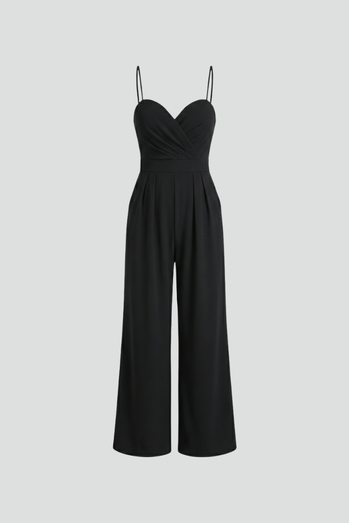 Damejumpsuit med Spaghetti Remme og Bred Ben