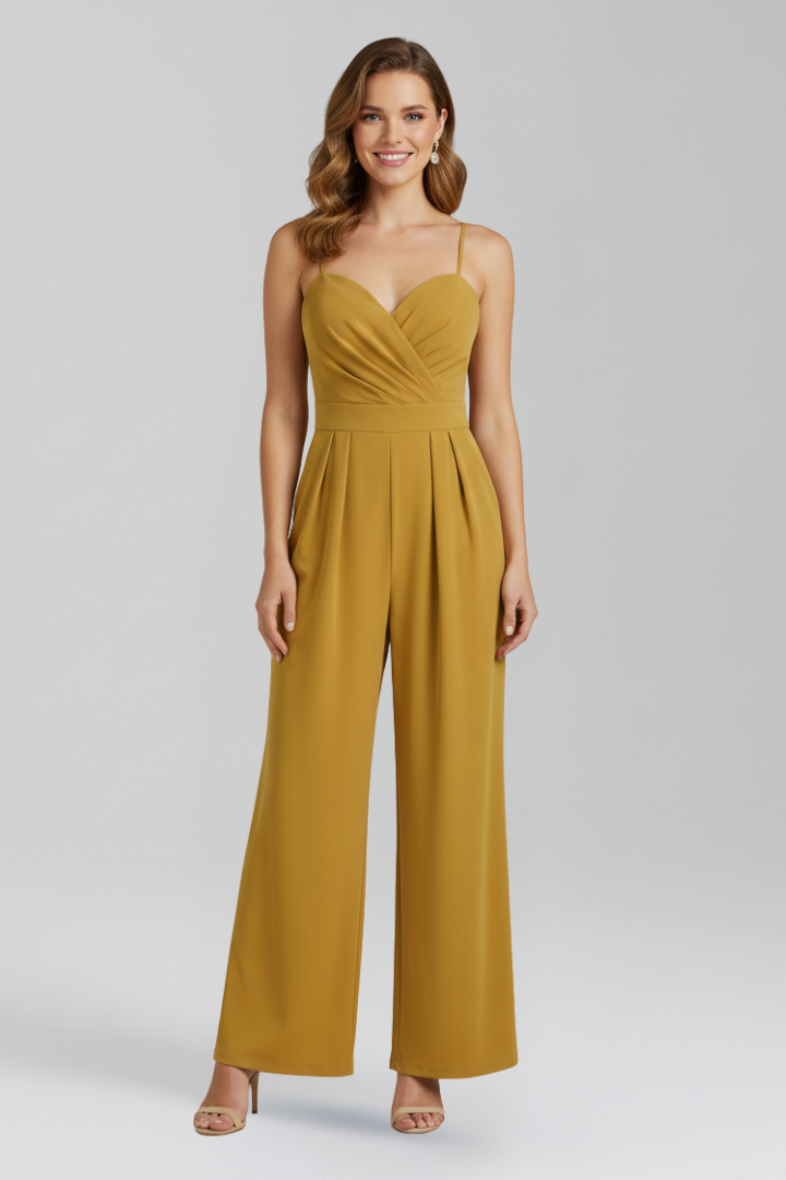Damejumpsuit med Spaghetti Remme og Bred Ben