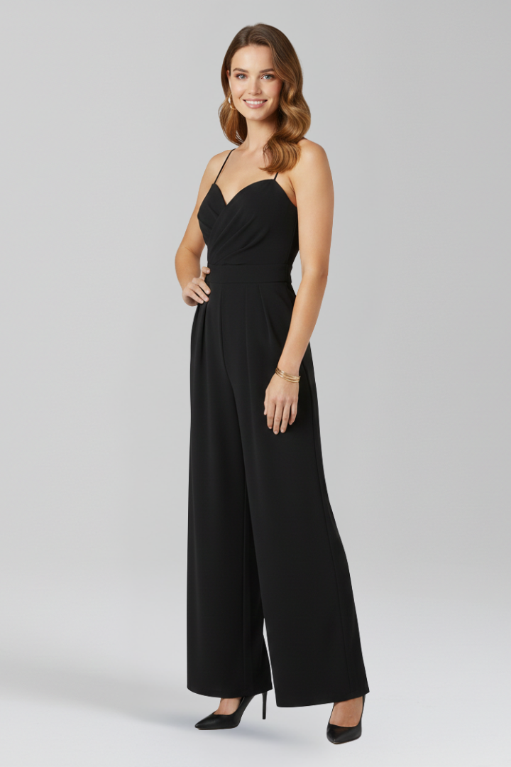 Damejumpsuit med Spaghetti Remme og Bred Ben