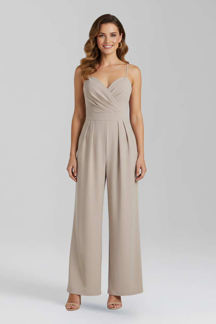 Damejumpsuit med Spaghetti Remme og Bred Ben
